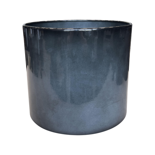 Visuel 1 du produit Pot cylindrique coloris gris en métal recyclé - 27 x 27 x 22 cm
