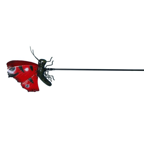 Visuel 1 du produit Papillon rouge en résine sur pique Riviera - 120,5 cm