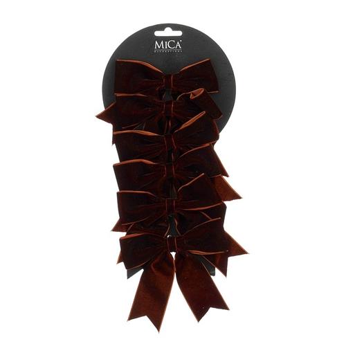 Visuel 1 du produit Ensemble de 6 nœuds en polyester chocolat - 12 x 14 cm