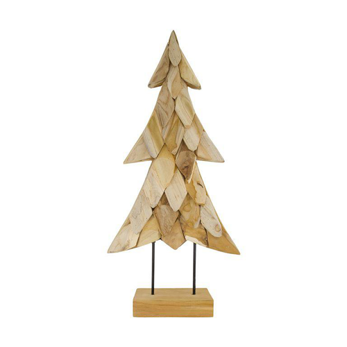 Visuel 1 du produit Arbre de Noël en bois de teck naturel sur pied - 38 x 14 x 78 cm