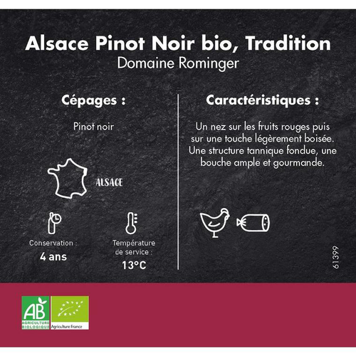 Visuel 2 du produit Vin biodynamie rouge Alsace Pinot noir- 75 cl