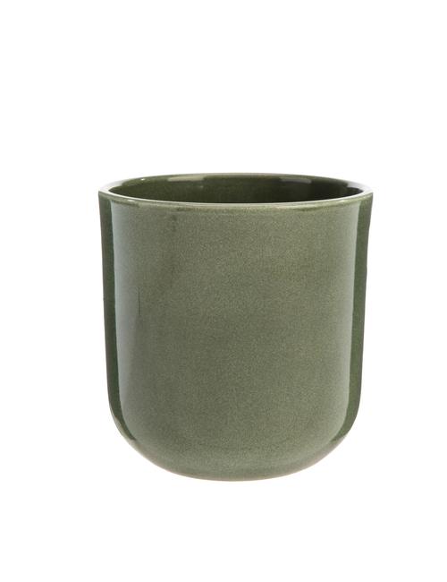 Visuel 1 du produit Cache-pot en céramique coloris vert mousse Série 801 - Ø 12/13 x H 13,5 cm