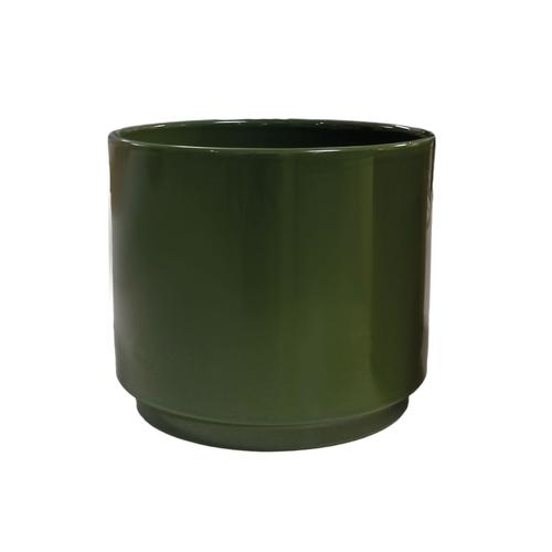 Visuel 1 du produit Cache-pot en céramique coloris vert ancien Oslo Seventies - Ø 22 x H 19 cm
