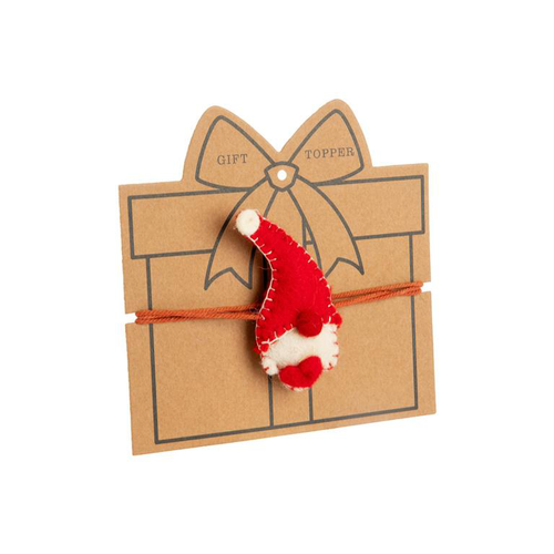Visuel 1 du produit Décor pour cadeaux Père Noël en feutrine rouge - 1,5 x 4 cm