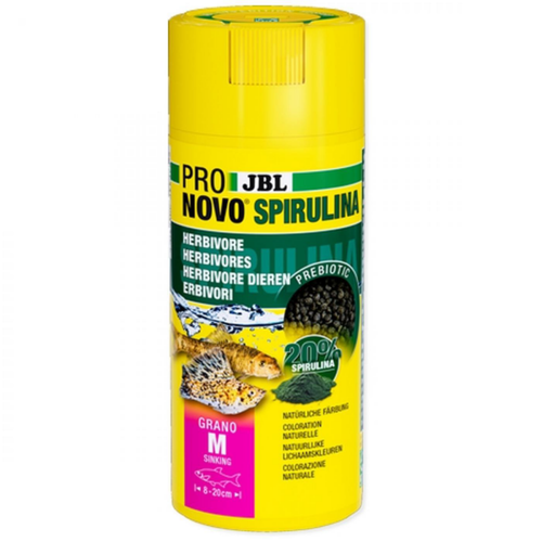 Visuel 1 du produit Nourriture poisson granulés JBL ProNovo Spirulina Grano M- 250ml/125g