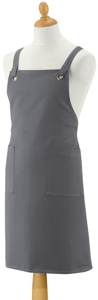 Visuel 1 du produit Tablier avec poches en coton recyclé coloris gris ombre Artisan - 72 x 85 cm