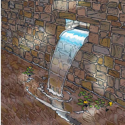 Visuel 3 du produit Kit lame d'eau éclairée LED, UBBINK Nevada Set 60 - 13x60x33 cm, livraison incluse