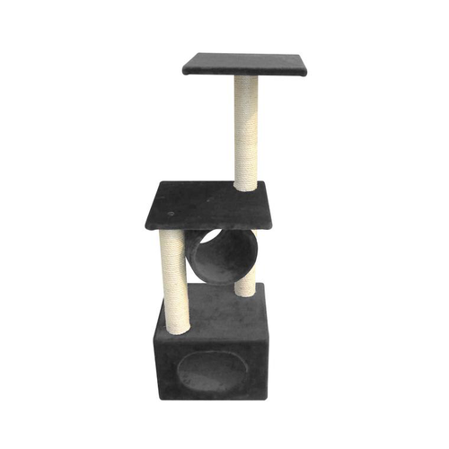 Visuel 1 du produit Arbre à chat avec panier et griffoir coloris noir Rodo - 110 cm