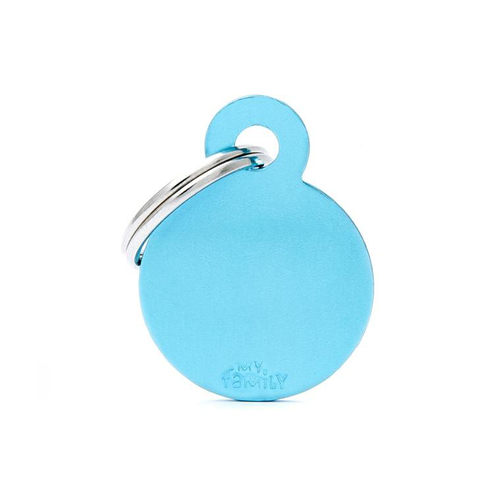 Visuel 1 du produit Médaille basic petit cercle pour chien en aluminium bleu azur