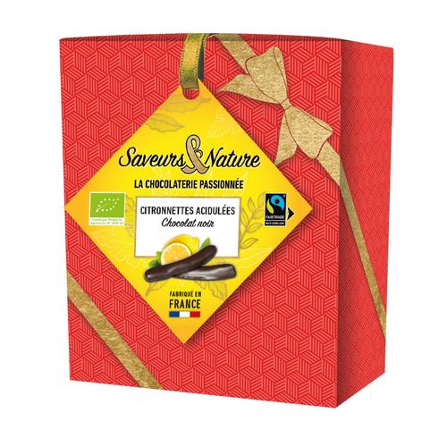 Visuel 1 du produit Ballotin de citronnettes au chocolat noir bio Saveurs et Nature - 125 g