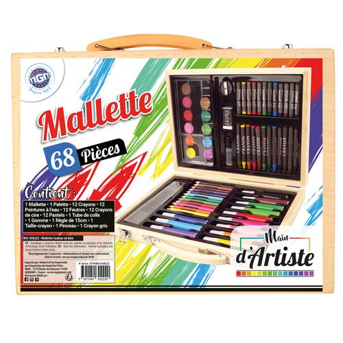 Visuel 1 du produit Malette en bois de dessin et peinture Main d’artiste - les 68 pièces