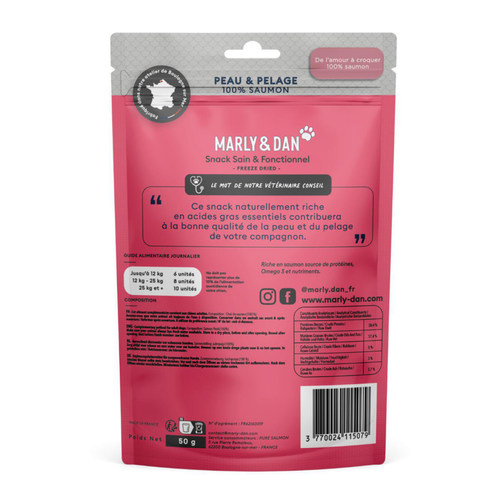 Visuel 2 du produit Friandises pour chien freeze dried peau et pelage Marly & Dan - 50 g