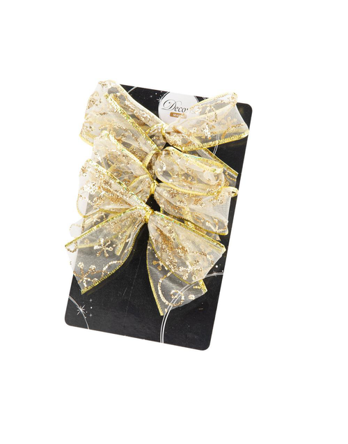 Visuel 3 du produit Nœud or en polyester - 2,50 x 10 x 10 cm