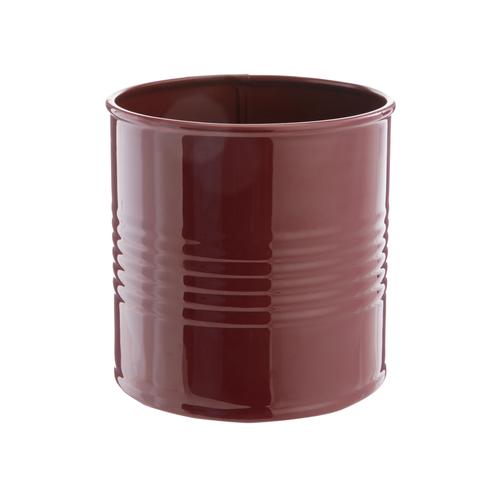 Visuel 1 du produit Cache-pot vintage en métal bordeaux - Ø 13 x H 13 cm