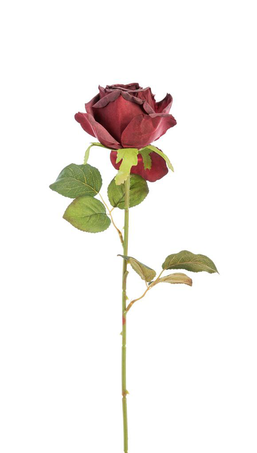 Visuel 1 du produit Fleur artificielle en papier tige de rose coloris rouge - H 44 cm