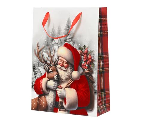Visuel 1 du produit Sac cadeau en papier à motif Père Noël rouge 72 cm - 50 x 18 x 72 cm