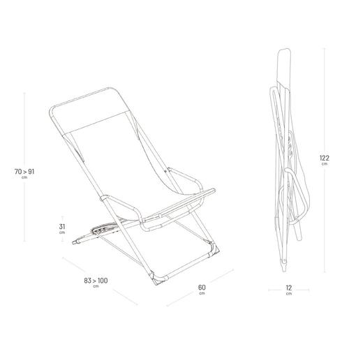 Visuel 3 du produit Transat transaswing colorblock Lafuma coloris bleu structure en acier et toile - 60 x 83 x 91 cm