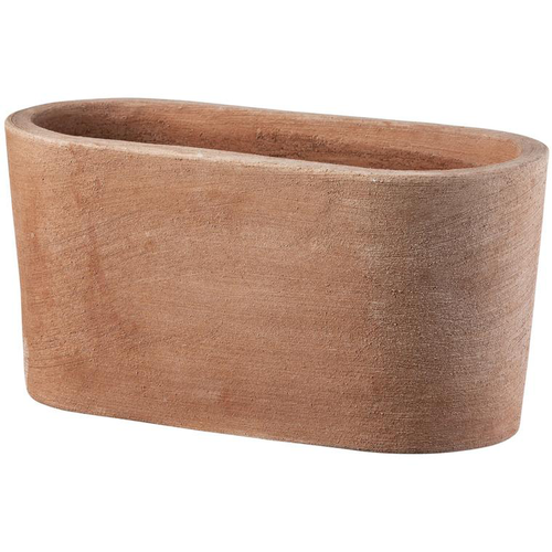 Visuel 1 du produit Jardinière ovale moderne en terre cuite beige 30x15xH15 cm