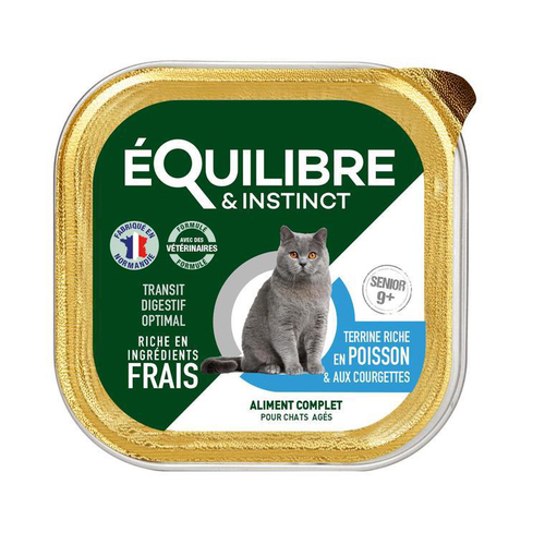 Visuel 1 du produit Pâtée pour chat senior au poisson et aux courgettes Équilibre & Instinct - 85 g