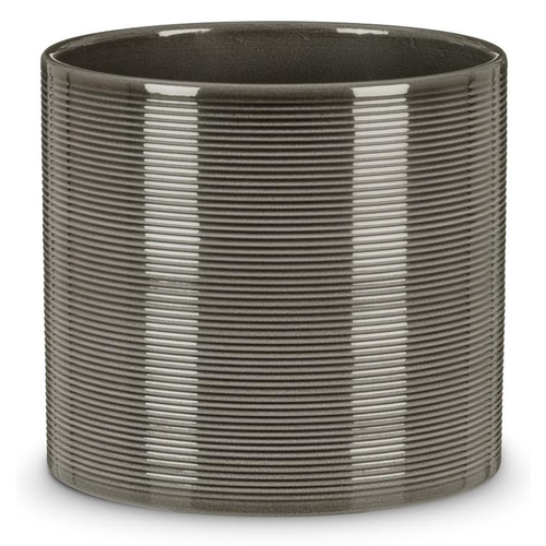 Visuel 1 du produit Cache-pot en céramique gris Scheurich 828 Glass Grey - Ø 12 cm