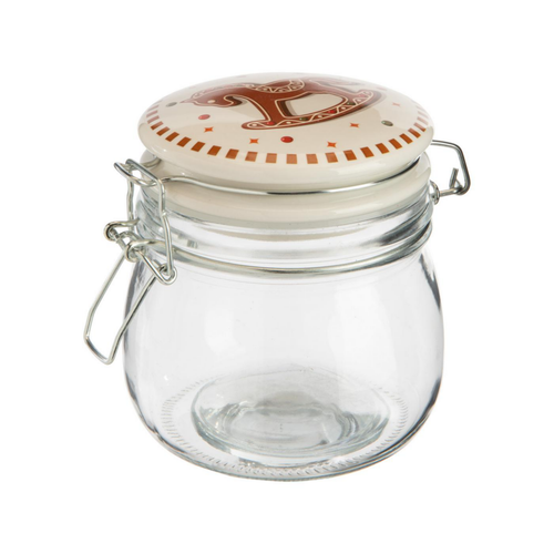 Visuel 1 du produit Bocal de stockage en verre à couvercle blanc Ginger - 13,5 x 11 x 11,5 cm