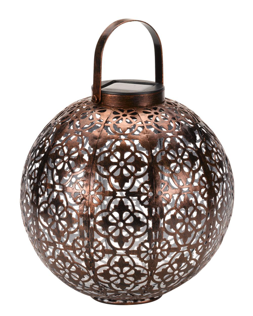 Visuel 1 du produit Lanterne Damasquette coloris vert effet blanc froid en métal Smartgarden - 18 x 18 x 18 cm