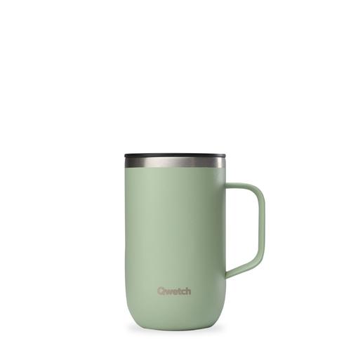 Visuel 1 du produit Mug isotherme en inox recyclé Qwetch Matt vert tilleul - 470 ml