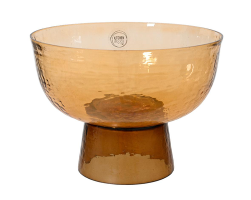 Visuel 1 du produit Coupe sur pied en verre transparent coloris cognac - Ø 22,7 x H 17 cm