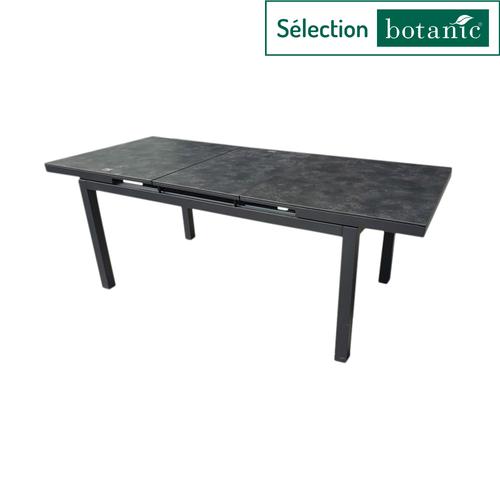Visuel 2 du produit Table de jardin extensible en aluminium coloris noir et granite Carlina -160 à 210 x 90 x 76 cm