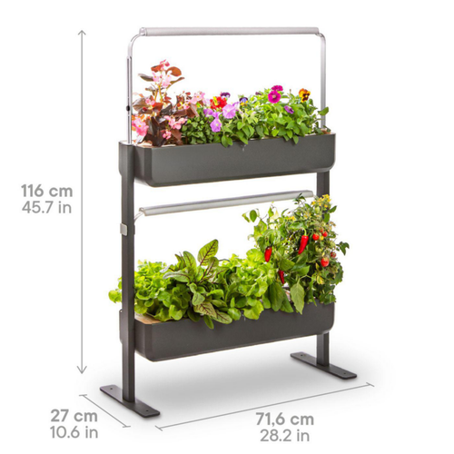 Visuel 3 du produit Potager coloris graphite Gourmet Indoor Véritable - 2 étages