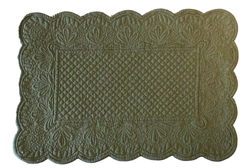 Visuel 1 du produit Set de table vert kaki en coton Amandine - 35 x 50 cm