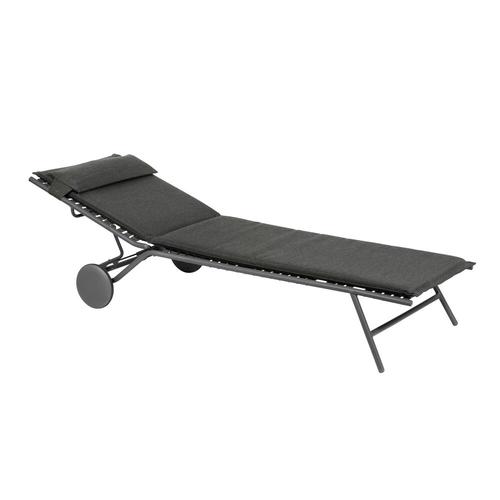 Visuel 2 du produit Bain de soleil Bayanne II Hedona Onyx Lafuma coloris gris en acier - 77 x 186 x 77 cm