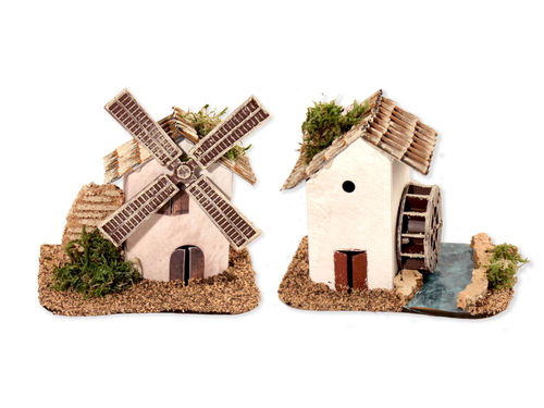 Visuel 1 du produit Décor de crèche de Noël moulin Santons Escoffier - 13 x 9 x 10 cm