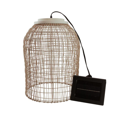 Visuel 1 du produit Suspension solaire bohème en rotin synthétique Ko Samuy - Ø 34 x H 46 cm