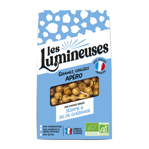 Visuel 1 du produit Pois chiches grillés bio apéro sésame et sel de Guérande Les Lumineuses - 90 g