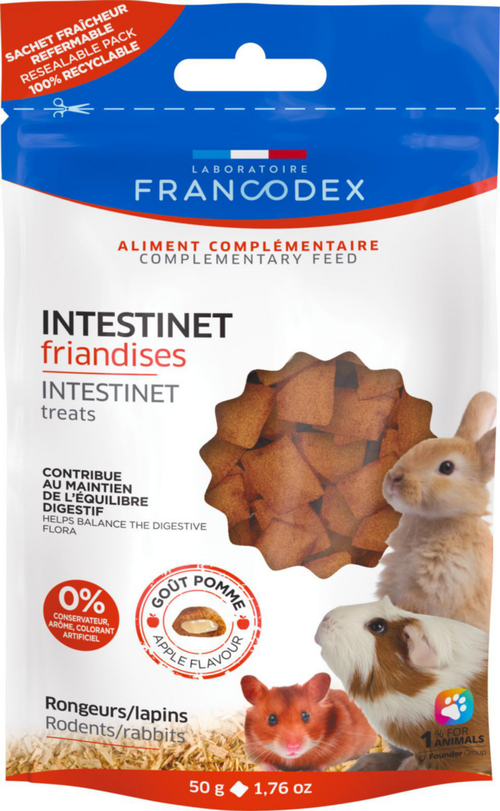 Visuel 1 du produit Friandises intestinet pour NAC goût pomme Francodex - 50 g