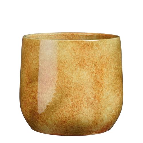 Visuel 1 du produit Pot rond coloris jaune en terre cuite Hugo Mica Decorations - 25 x Ø 28 cm