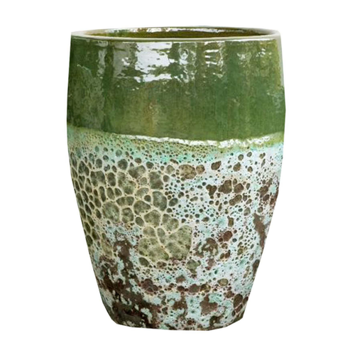 Visuel 1 du produit Jarre en grès émaillé fait-main coloris vert Poterie du Bousquet Léon - Ø 44 x H 56 cm