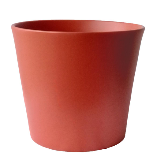 Visuel 1 du produit Cache-pot en céramique orange cayenne Fresh - Ø 14,5/13,5 x H 12 cm