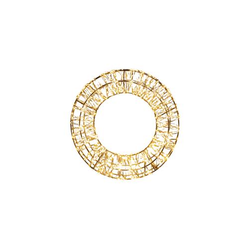 Visuel 1 du produit Décoration lumineuse de Noël couronne 3D micro LED blanc orangé flash minuterie variateur intérieur extérieur - Ø 36 cm