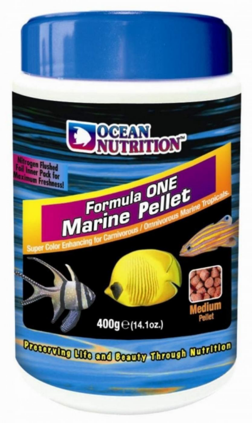 Visuel 1 du produit Granulés marins medium sans colorants, OCEAN NUTRITION - One Marine, 400g