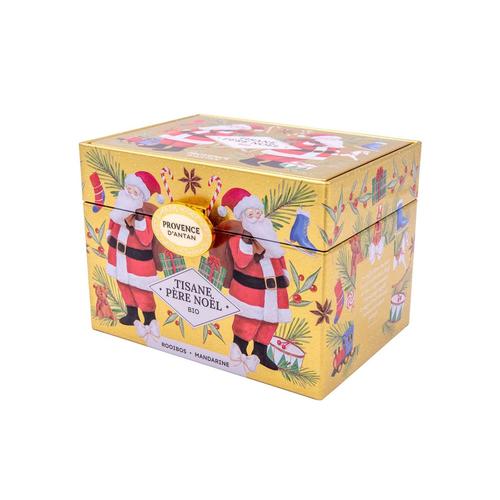 Visuel 1 du produit Coffret métal tisane du Père Noël rooibos et mandarine bio Provence d’Antan - les 20 sachets