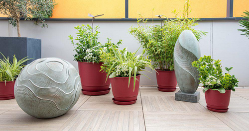 Visuel 2 du produit Soucoupe rouge cerise pour pot Poetic Joy 60 - Ø 45,6 cm