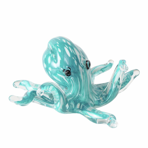 Visuel 1 du produit Figurine pieuvre en verre turquoise Argus - 21 x 21 x 9 cm