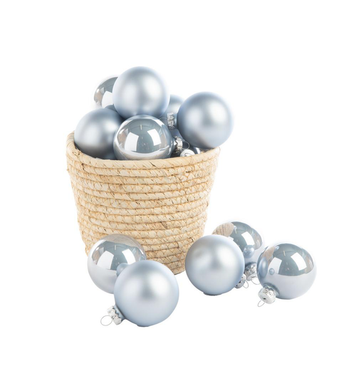 Visuel 1 du produit Boîte de 20 boules en verre bleu Kaemingk - Ø 6 cm