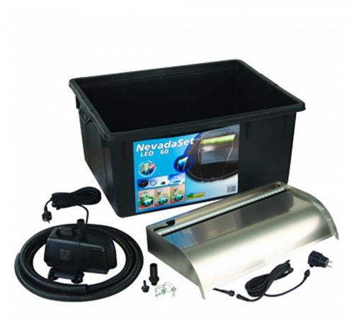 Visuel 2 du produit Kit lame d'eau éclairée LED, UBBINK Nevada Set 60 - 13x60x33 cm, livraison incluse