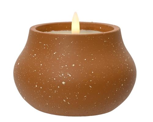 Visuel 1 du produit Bougie à LED dans pot rond coloris terra Kaemingk - Ø 12 x H 8 cm