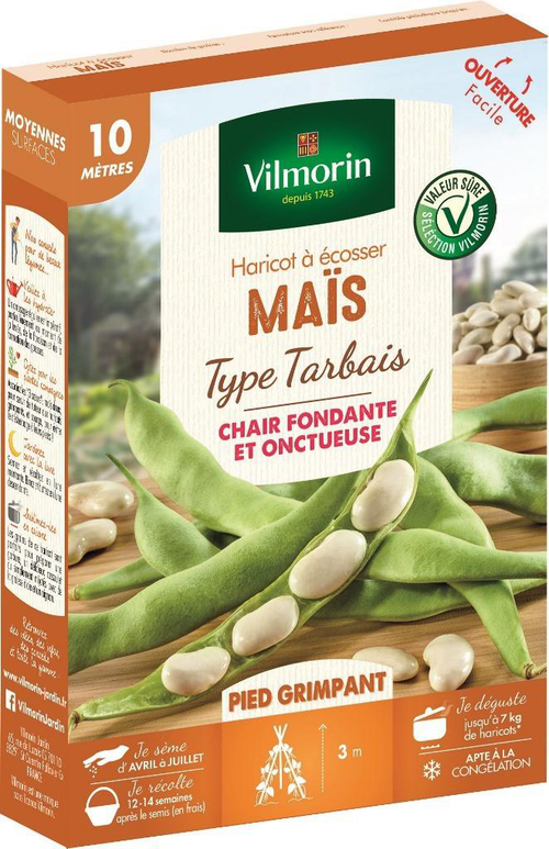 Visuel 1 du produit Haricot à écosser Maïs Type Tarbais Vilmorin - graines à semer