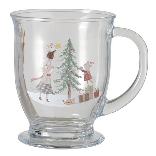 Visuel 1 du produit Mug en verre transparent à motif laqué 490 ml Millie - Ø 9 x H 12 cm
