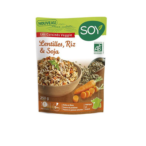 Visuel 1 du produit Lentilles riz et soja bio - sachet repas de 250 g